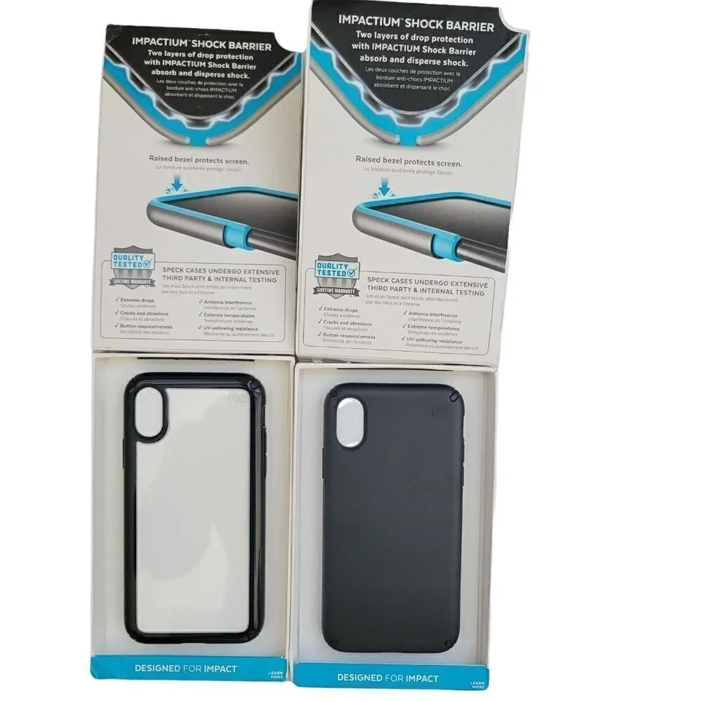 LOT Of 2 Speck Presidio For IPhone X. One Clear, One Black.